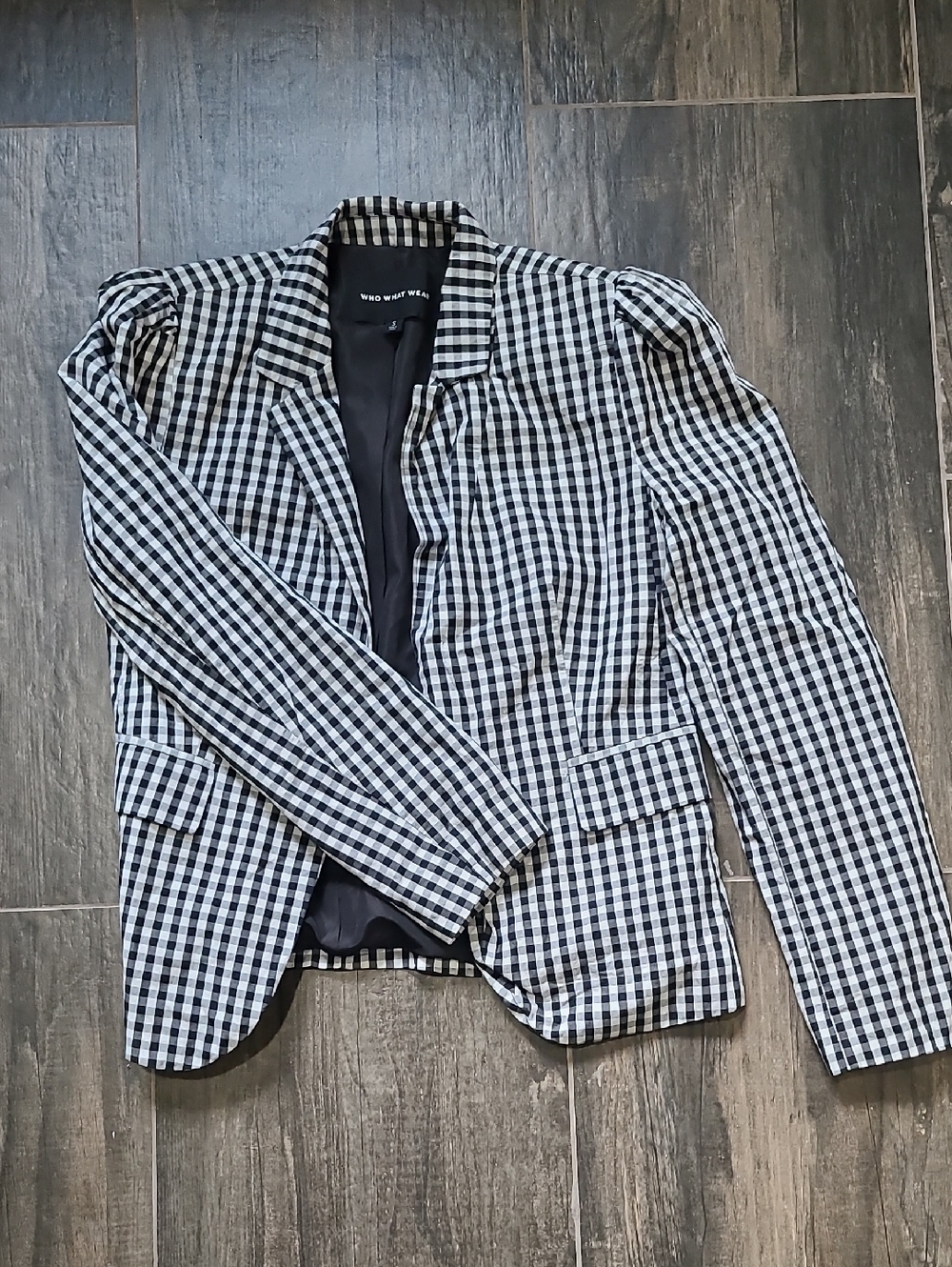 Who What Wear Black & White Gingham Jacket